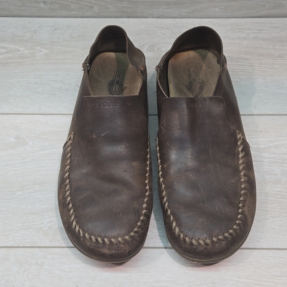 Olukai Mens Akahai Leather Loafer Slip on shoes sz 11.5 main image 5